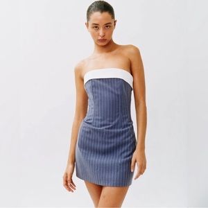NWT With Jéan Pinstripe Chloe Corset Dress